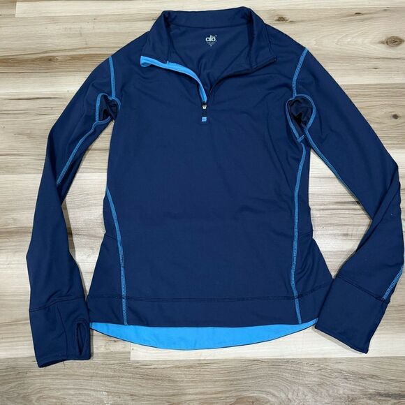 ALO Yoga Tops - Alo Yoga Cool Fit Blue Quarter Zip Pullover Blue Women’s Medium